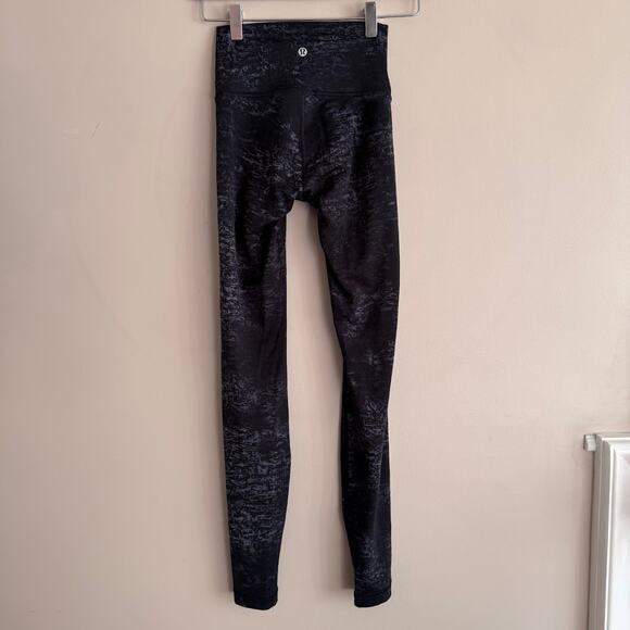 Lululemon Wunder Under High-Rise Leggings Untamed Jacquard Black Marble 2 W5CIBS - Picture 1 of 3